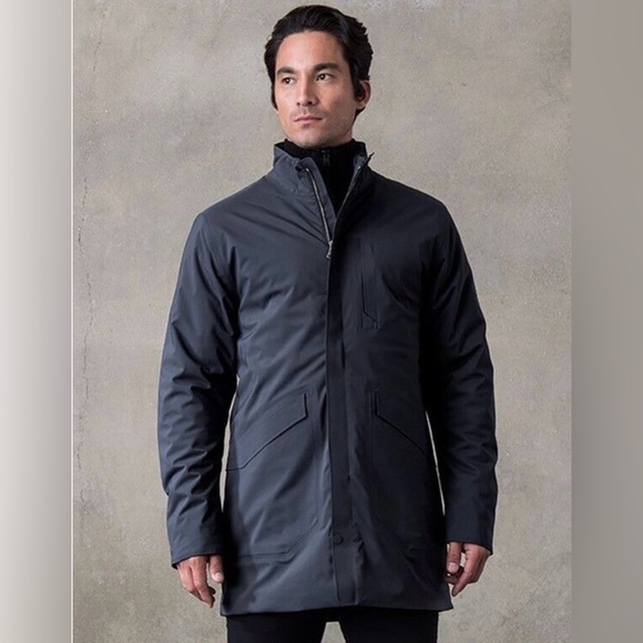 Aether Polar Trench Coat Men’s Medium Blue Waterproof Winter Parka Jacket - Picture 1 of 13